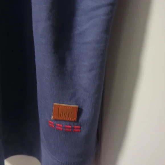 Peace Love World Indigo Hoodie - Picture 3 of 5